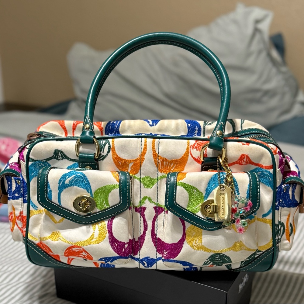 Coach Legacy Multicolor Signature Canvas Handbag